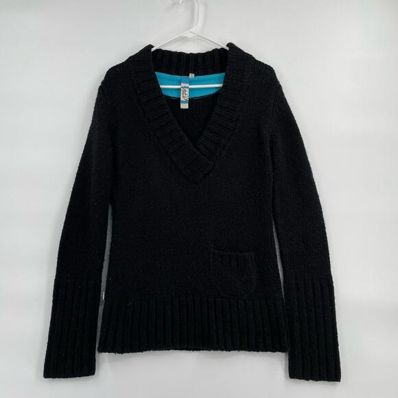 Vintage Matix‎ V-Neck Rib Knit Sweater Women's Size Large Black - Picture 1 of 12